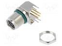 Connector: M8; female; PIN: 5; angled 90°; on PCBs; socket; 1.5A; 30V