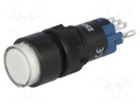Switch: push-button; Pos: 2; SPDT; 0.5A/250VAC; 1A/24VDC; white