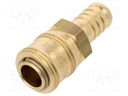 Quick connection coupling EURO; with bushing; brass