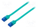 Patch cord; U/UTP; 6a; stranded; Cu; PVC; green; Len: 1m; 32AWG