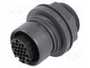 Connector: circular; socket; female; PIN: 22; w/o contacts; UL94V-0