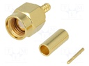 Plug; SMA; male; straight; 50Ω; soldering,crimped; for cable