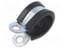 Fixing clamp; ØBundle : 21mm; W: 15mm; steel; Cover material: EPDM