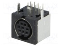 Socket; DIN mini; female; PIN: 8; shielded; THT; on PCBs; angled 90°
