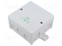 Enclosure: junction box; X: 102mm; Y: 102mm; Z: 57mm; IP66; grey; ABOX