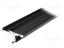 Profiles for LED modules; edge; black; L: 1m; aluminium; anodized
