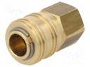 Quick connection coupling; straight; max.35bar; brass; D: 25mm