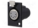 Socket; XLR; female; PIN: 5; with push button; soldering; black