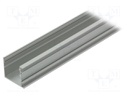 Profiles for LED modules; surface; natural; L: 1m; aluminium