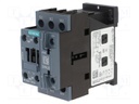 Contactor: 3-pole; NO x3; Auxiliary contacts: NO + NC; 230VAC; 17A