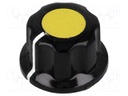 Knob; with flange; bakelite; Shaft d: 6.35mm; Ø16.5x11mm; yellow