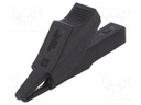 Crocodile clip; 10A; black; Plating: nickel plated; L: 58.5mm