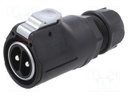 Connector: circular; plug; size 28; 02; male; PIN: 2; with latch