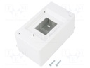 Enclosure: for modular components; IP20; white; No.of mod: 3; 400V