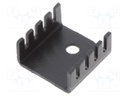 Heatsink: extruded; U; TO220; black; L: 19mm; W: 19mm; H: 9.5mm; 10°C/W