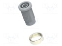 Connector: 4mm banana; socket; grey; m3 hole; insulated