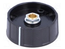 Knob; with pointer; ABS; Shaft d: 6mm; Ø40x15.5mm; black