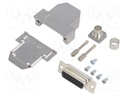 D-Sub; PIN: 15; plug; female; soldering; for cable; black