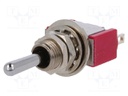 Switch: toggle; Pos: 3; SP3T; (ON)-OFF-(ON); 2A/250VAC; 5A/28VDC
