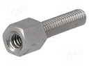 Screwed spacer sleeve; Int.thread: UNC4-40; 5mm; Ext.thread: M3
