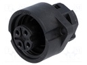 Connector: circular; socket; PIN: 4; female; screw terminal; 400V