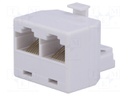 Splitter; Layout: 8p8c; RJ45 socket x2,RJ45 plug