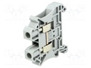 Splice terminal: rail; 0.2÷6mm2; ways: 1; terminals: 2; grey; 57A