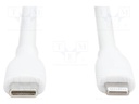 Cable; USB 2.0; Apple Lightning plug,USB C plug; nickel plated