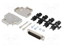 D-Sub; PIN: 25; plug; male; shielded; soldering; for cable; black