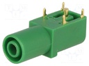 Connector: 4mm banana; socket; 24A; 33mm; green; gold-plated