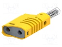 Connector: 4mm banana; plug; 36A; 30VAC; 60VDC; yellow; insulated