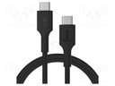 Cable; USB C plug,both sides; 1.2m; black; 480bps; textile; 100W