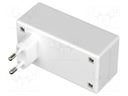 Enclosure: for power supplies; X: 50mm; Y: 100mm; Z: 40mm; white