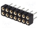 Socket; pin strips; female; PIN: 14; turned contacts; straight