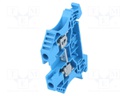 Splice terminal: rail; 4mm2; ways: 1; terminals: 2; blue; wemid; TS35