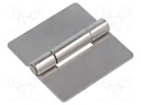 Hinge; Width: 60mm; stainless steel; H: 60mm; V: for welding