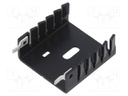 Heatsink: extruded; U; TO220; black; L: 30.2mm; W: 30mm; H: 12.7mm