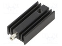 Heatsink: extruded; TO220; black; L: 25mm; W: 12.6mm; H: 6.5mm; 32K/W