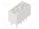 Relay: electromagnetic; DPDT; Ucoil: 12VDC; 0.5A/125VAC; 2A/30VDC