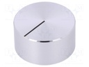 Knob; with pointer; aluminium; Shaft d: 6mm; Ø30x15mm; silver