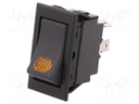 ROCKER; SPST; Pos: 2; OFF-ON; 20A/12VDC; black; LED 12VDC,point