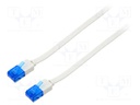 Patch cord; U/UTP; 6a; stranded; Cu; PVC; white; Len: 7m; 32AWG