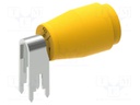 Connector: 4mm banana; socket; 36A; yellow; nickel plated; PCB