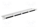 Patch panel; white; Number of ports: 24; Cat: 6; RJ45 socket x24