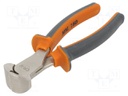 Pliers; end,cutting; anti-slip handles,satin; 160mm