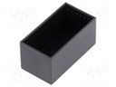 Enclosure: designed for potting; X: 22mm; Y: 42mm; Z: 21mm; black