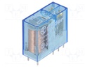 Relay: electromagnetic; DPDT; Ucoil: 12VDC; 8A/250VAC; 8A/30VDC