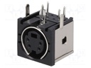 Socket; DIN mini; female; PIN: 4; THT; angled 90°