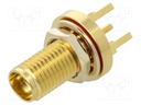 Connector: SMA; socket; female; straight; THT; PTFE; gold-plated