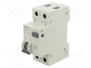 RCBO breaker; Inom: 8A; Ires: 30mA; Poles: 1+N; 230/400VAC; DIN; IP20